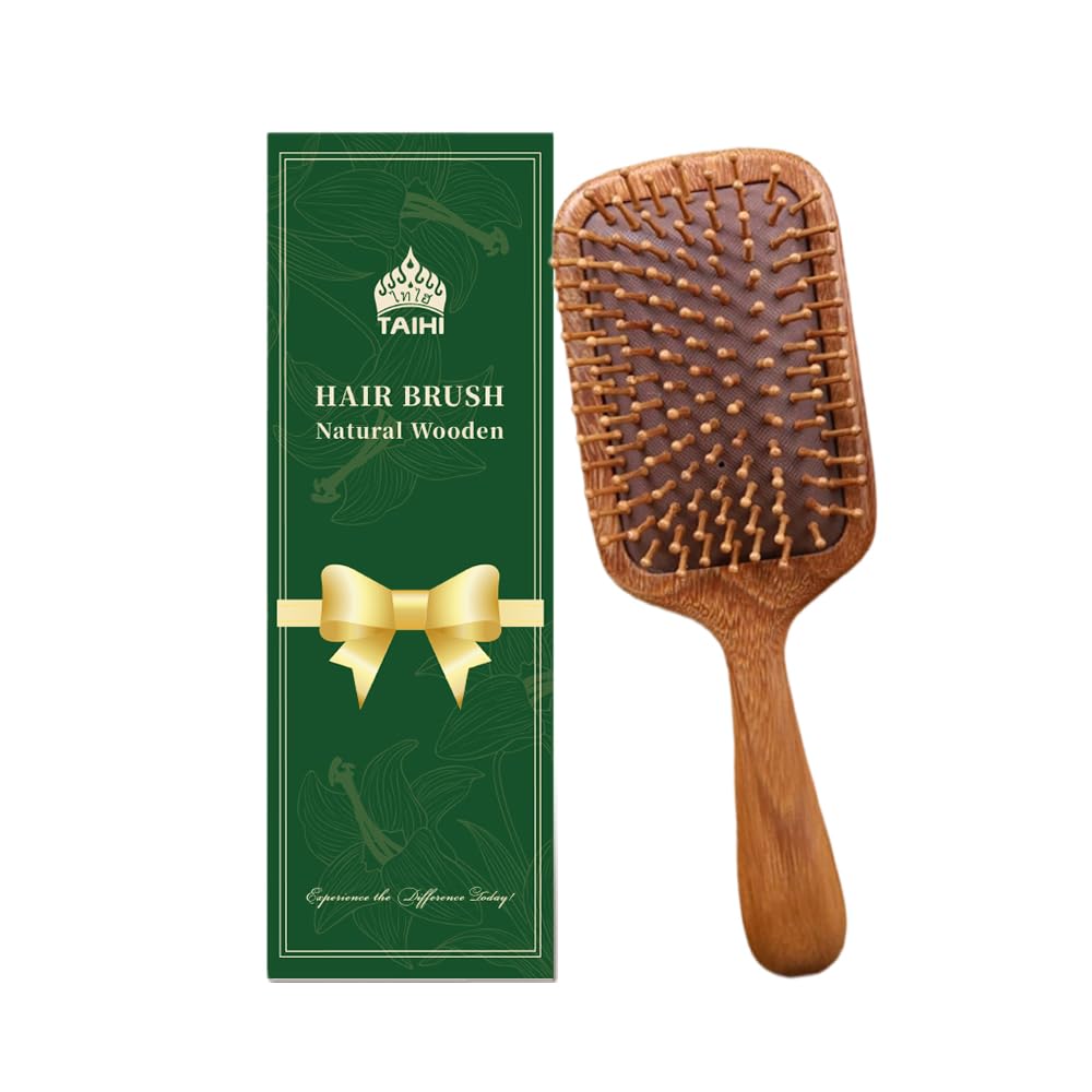 Natural Green Sandalwood Wooden Hair Brush for Women Men Kids
| Ergonomic Handle Natural Green Sandalwood Hair Brush fo