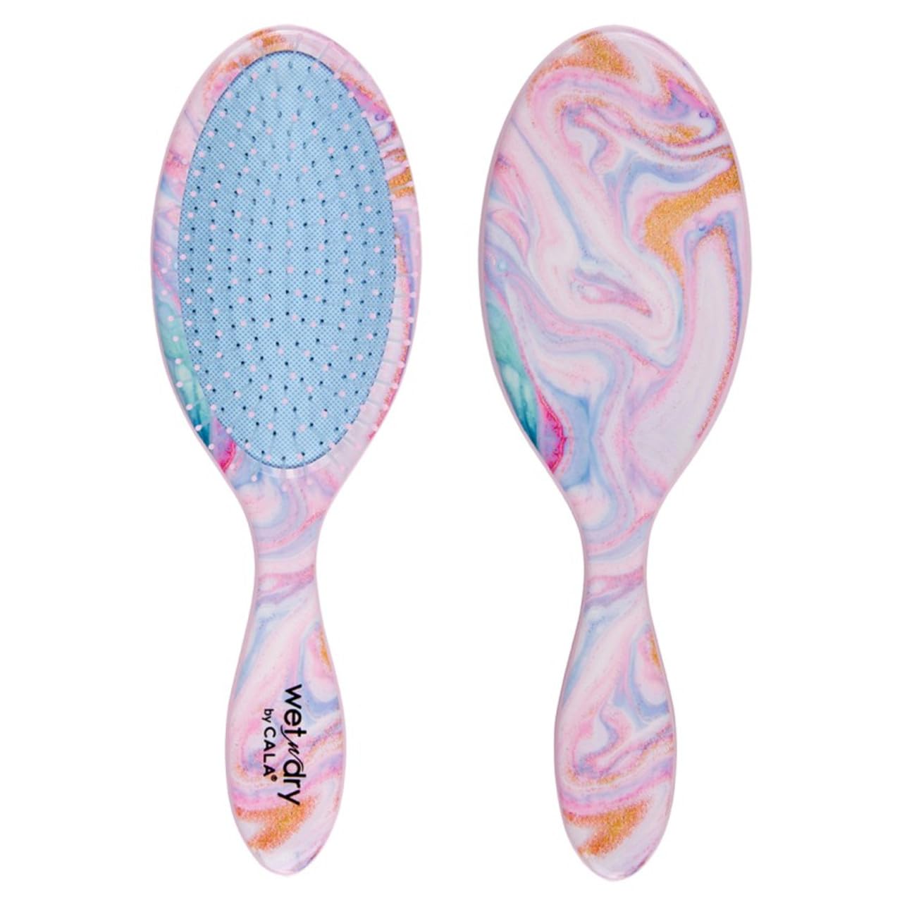 Cala WET-N-DRY DETANGLING HAIR BRUSH for Wet and Dry Hair - PASTAL DREAMS - Easy Detangling, Tangle-Free Hair - 2 Pack