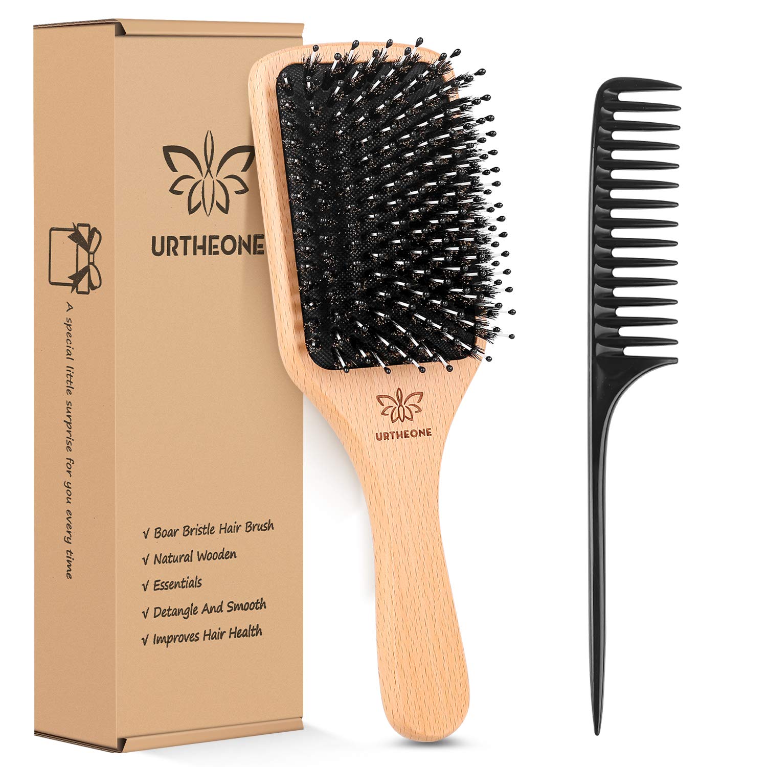 Best Boar Bristle Hairbrush for Thick, Curly, Thin, Long, and Short Hair Adds Shine and Makes Hair Smooth - The Forest