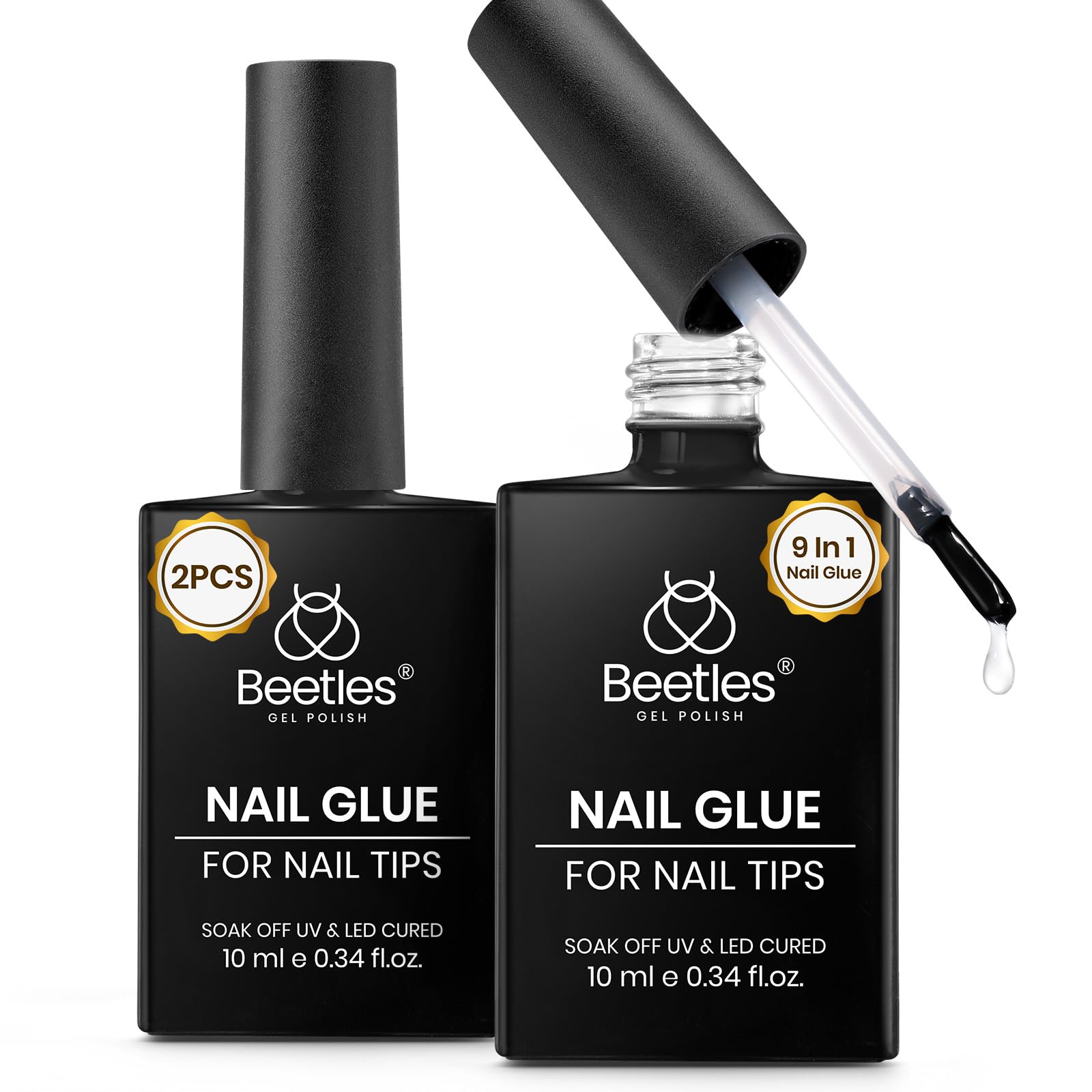 Beetles Super Strong 9 in 1 Gel Nail Glue for Acrylic Nails Tips
| Beetles Clear False Nail Glue Base Coat with Rhinest